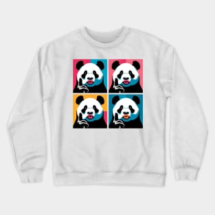 Pop Pursed Lips Panda - Funny Panda Art Crewneck Sweatshirt